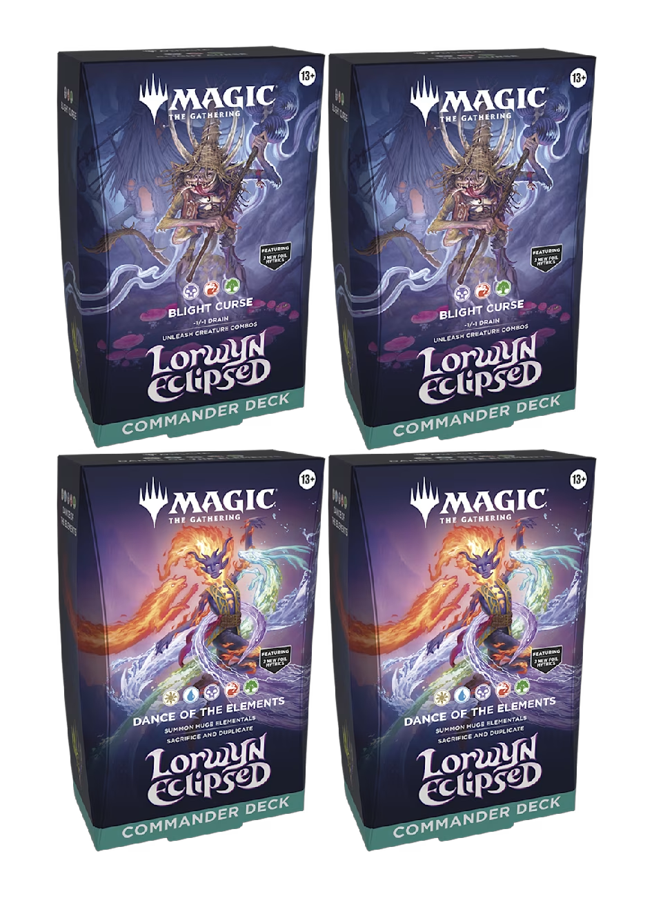 4_eclipse_commanders Magic: The Gathering - Lorwyn Eclipsed Commander Deck (4 Count) - Maney Cards