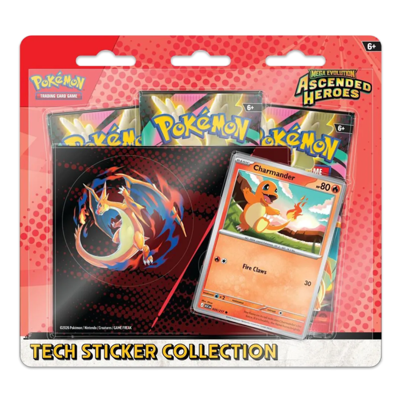 Pokemon - Mega Evolution: Ascended Heroes (Charmander) Tech Sticker Collection - Maney Cards