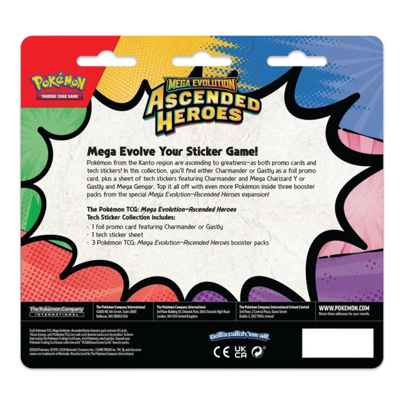 Pokemon - Mega Evolution: Ascended Heroes (Charmander) Tech Sticker Collection - Maney Cards
