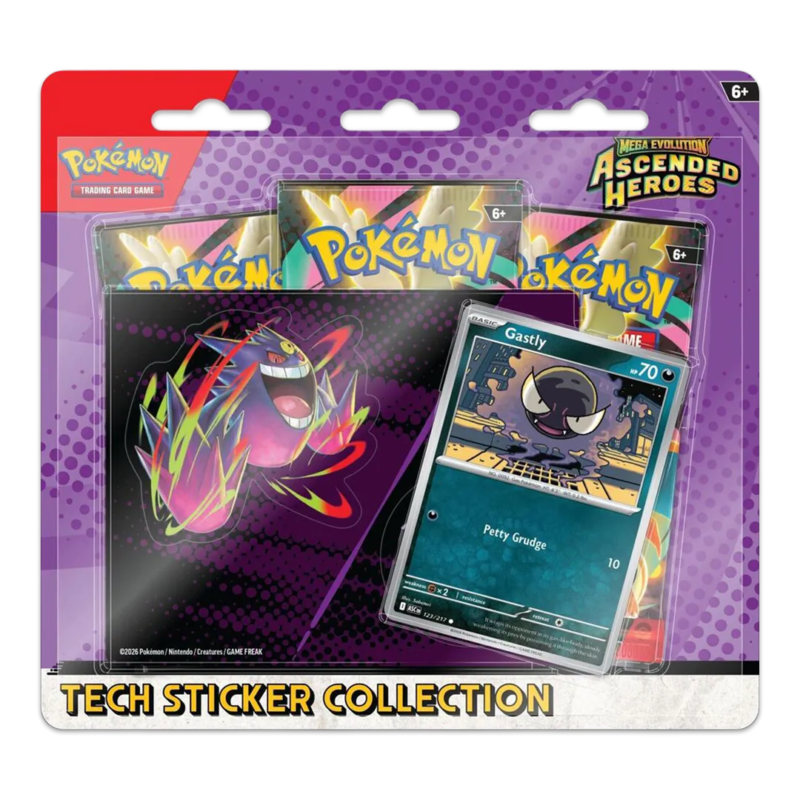 Pokemon - Mega Evolution: Ascended Heroes (Gastly) Tech Sticker Collection - Maney Cards