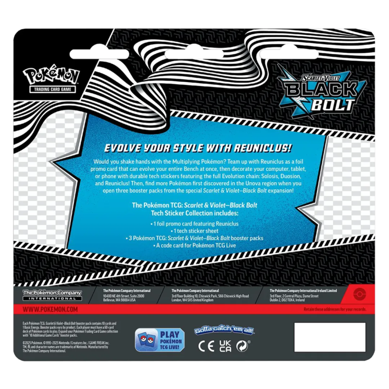 Black Bolt Tech Sticker Collection - Maney Cards