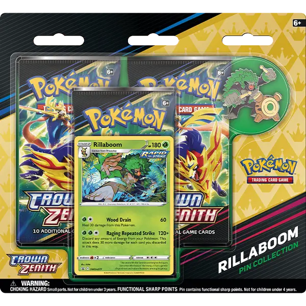 Crown Zenith - Pin Collection Rillaboom - Cinderace - Inteleon (Set of 3) - Maney Cards