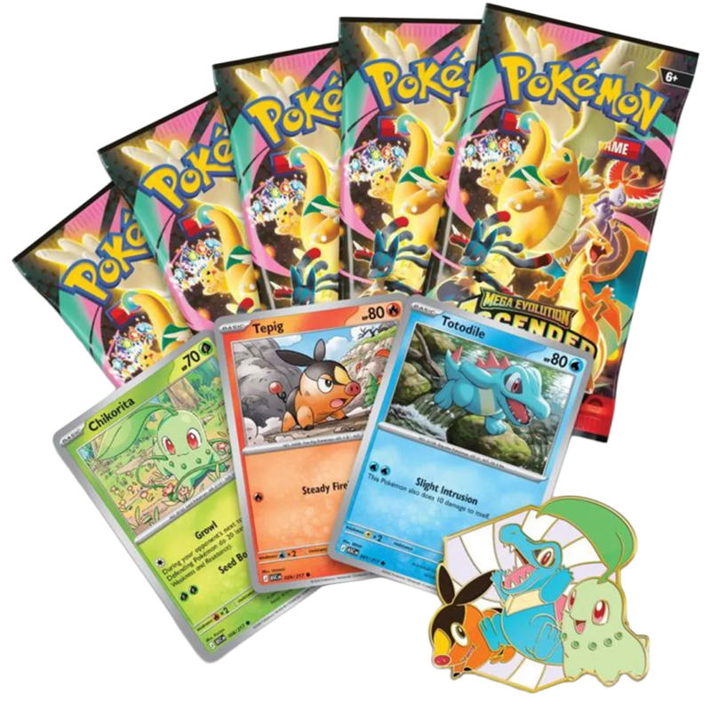 Pokémon - Mega Evolution: Ascended Heroes - First Partners Deluxe Pin Collection - Maney Cards