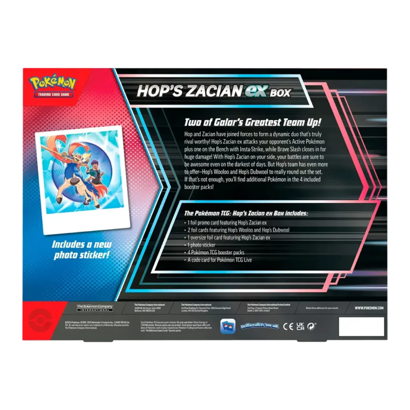 Pokemon: Hop's Zacian ex Box - Maney Cards