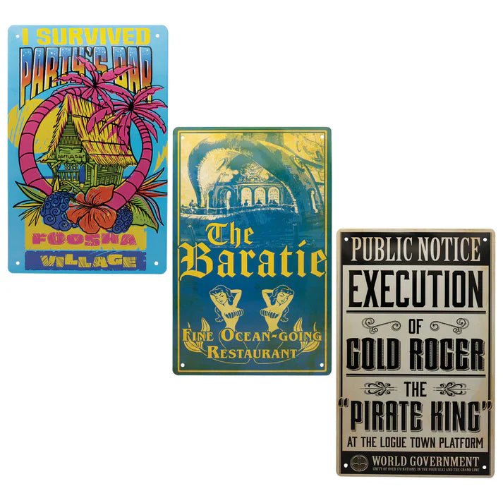 One Piece Set of 3 Tin Signs - Maney Cards