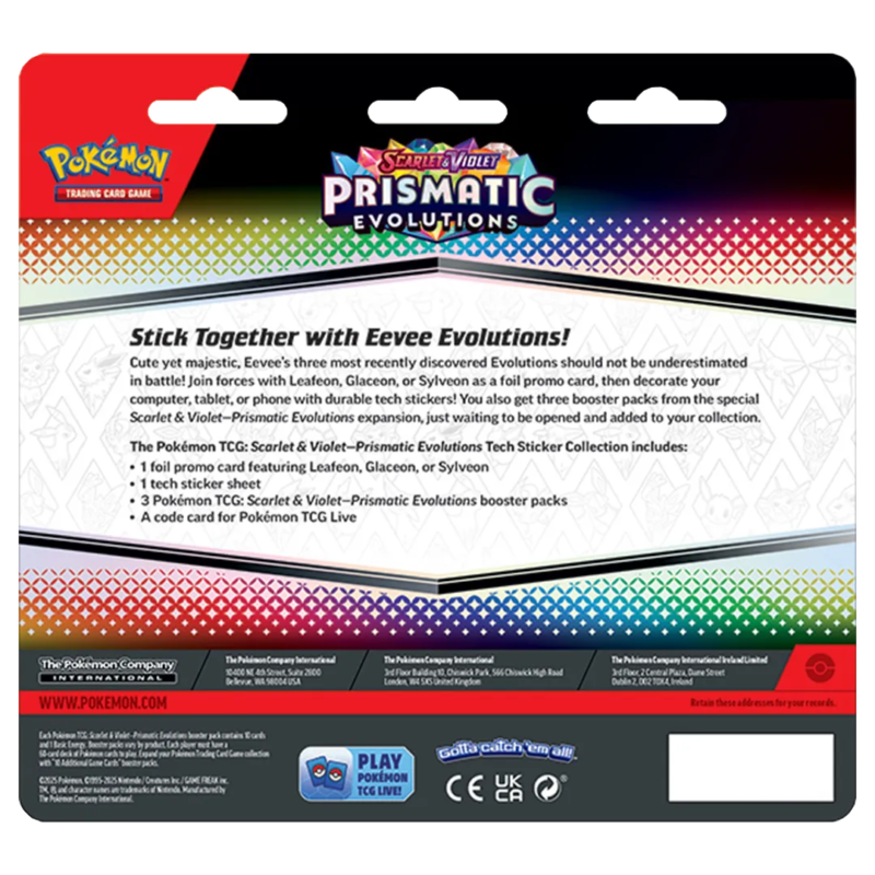 Scarlet & Violet: Prismatic Evolutions - Tech Sticker Collection [Set of 3] - Maney Cards