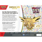 Scarlet and Violet 151 - Zapdos ex Collection - Maney Cards
