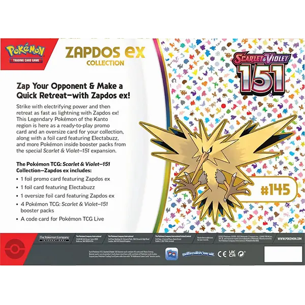 Scarlet and Violet 151 - Zapdos ex Collection - Maney Cards