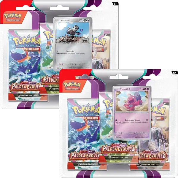 Scarlet and Violet: Paldea Evolved - 3 Pack Blister (Set of 2) - Maney Cards