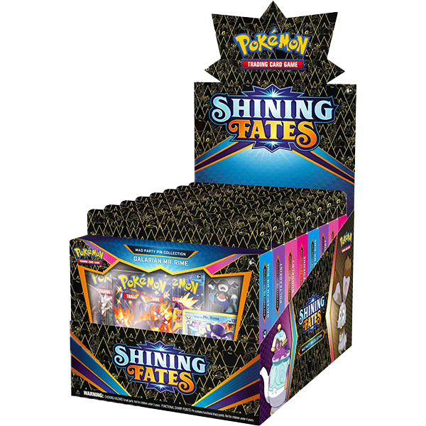 Shining Fates - Mad Party Pin Collection Display (8 Boxes) - Maney Cards