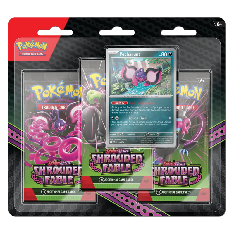Scarlet & Violet: Shrouded Fable - 3 Pack Blister [Pecharunt] - Maney Cards