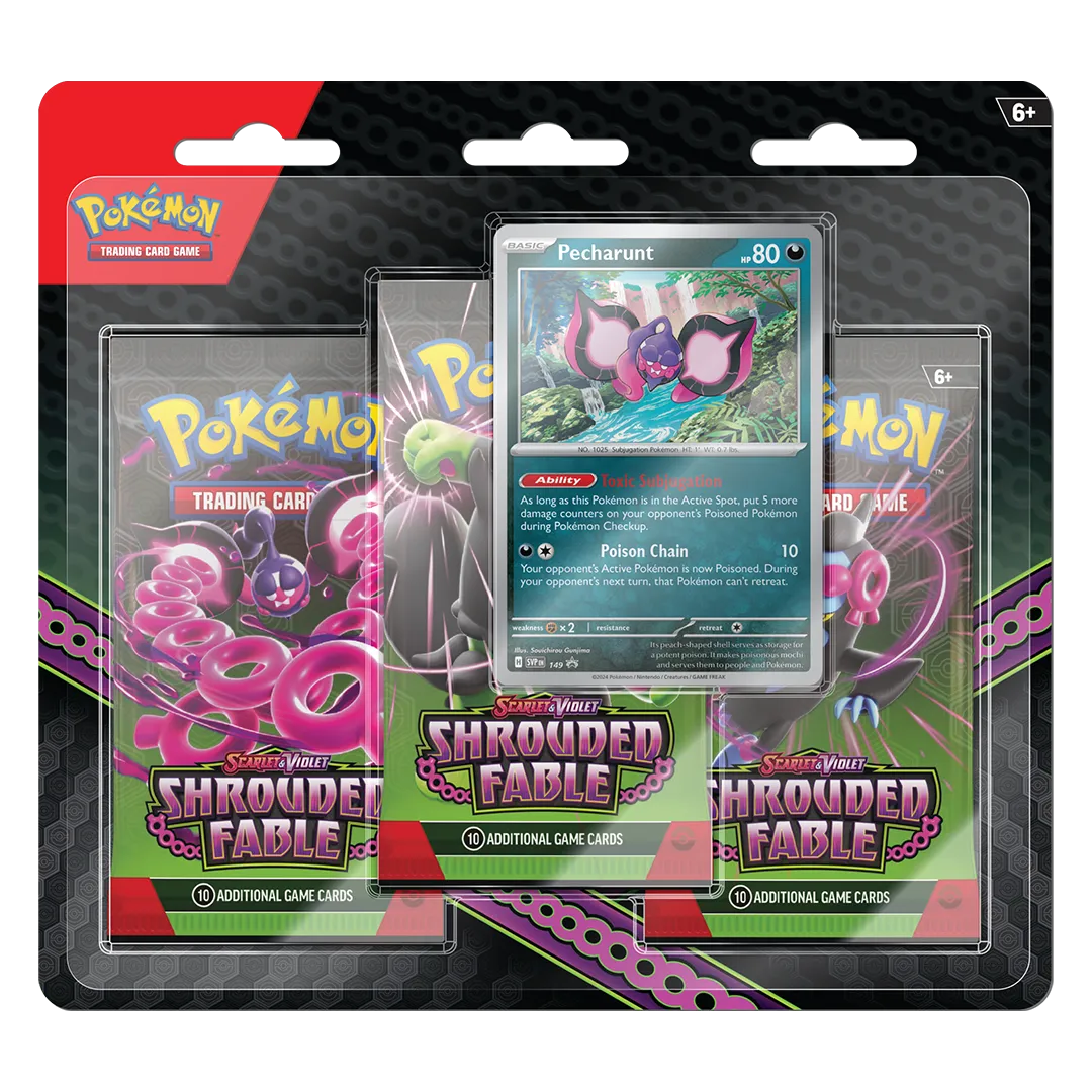 Scarlet & Violet: Shrouded Fable - 3 Pack Blister [Pecharunt] - Maney Cards