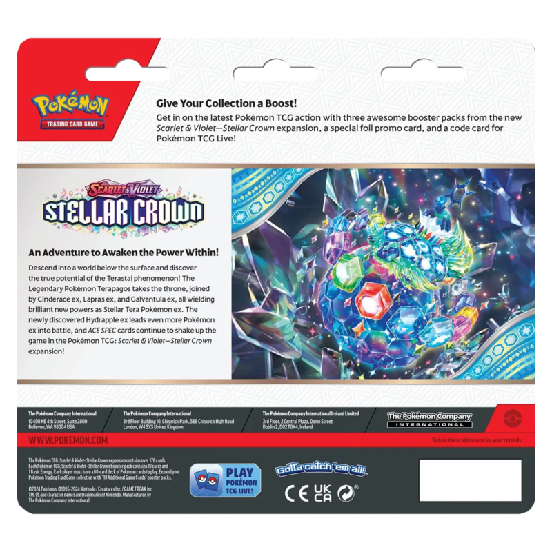 Scarlet & Violet: Stellar Crown- 3 Pack Blister [Tinkaton] - Maney Cards