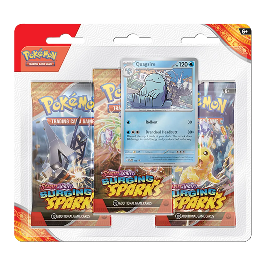 Scarlet & Violet: Surging Sparks - 3 Booster Blister [Quagsire] - Maney Cards