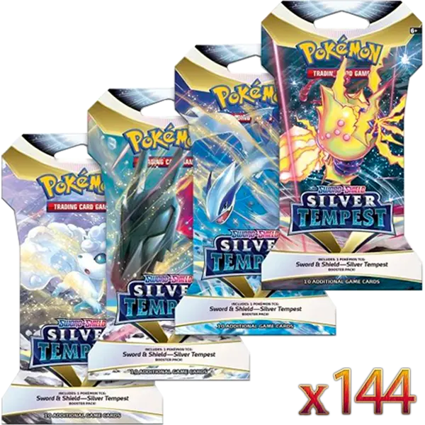 Sword & Shield: Silver Tempest- Sleeved Booster Case (144 Boosters) - Maney Cards